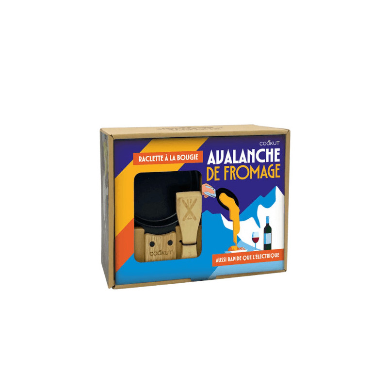 Coffret Raclette à la bougie "Avalanche de fromage" - ORIGAMI - NOIR - Cookut