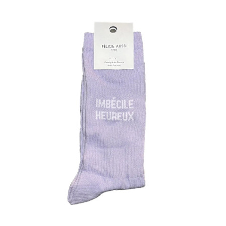 Chaussettes Imbécile heureux Mauve 40/45 - Félicie Aussi