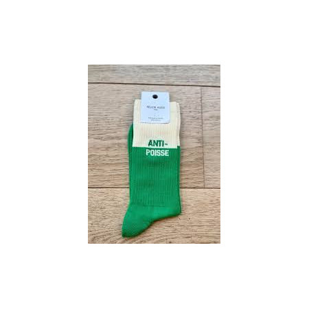 Chaussettes Anti-poisse bicolores vertes 36/40 - Félicie Aussi