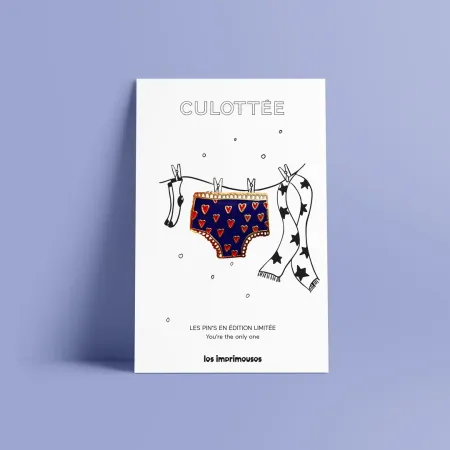 Pin’s Culottée - L’accessoire qui ose - Bleu marine - Les Imprimeuses