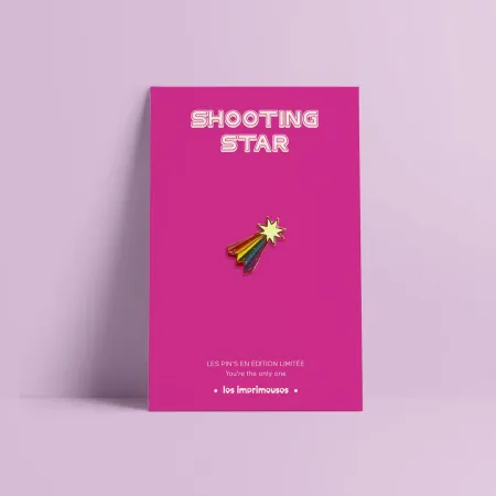 Pin’s Shooting Star - Jaune phosphorescent - Les Imprimeuses