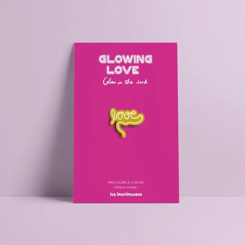 Pin's Glowing Love - Love phosphorescent - Les Imprimeuses