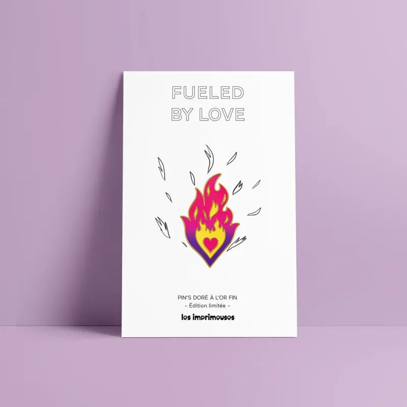 Pin's Cœur Flamme - Fueled by love - Les Imprimeuses