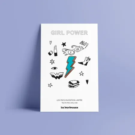 Pin’s Éclair - Girl Power - Vert - Les Imprimeuses
