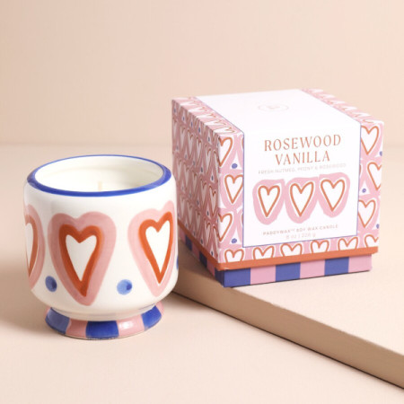 Bougie - A Dopo 226g Hearts Ceramic Candle - Rosewood Vanilla - Paddywax