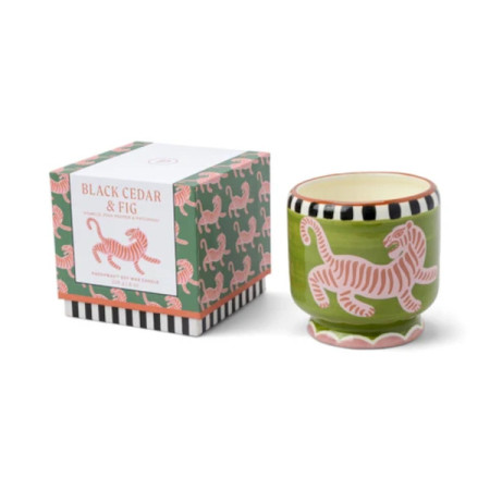 Bougie - A Dopo 226g Tiger Ceramic Candle - Black Cedar & Fig - Paddywax