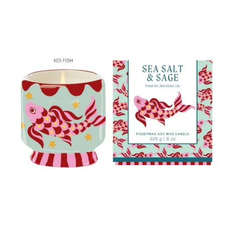 Bougie - A Dopo 226g Koi Fish Ceramic Candle - Sea Salt & Sage - Paddywax