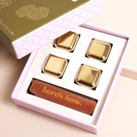 Glaçons - The Ruby Cocktail Chillers in Gold - Set of 4 - Paddywax