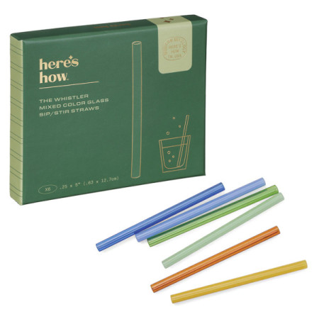 The Whistler Colored Glass Straws - Set of 6 - Paddywax