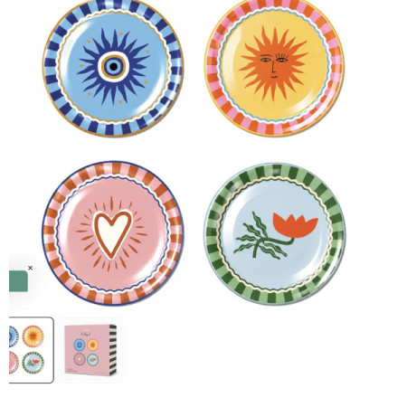 Assiettes A Dopo Appetizer Plates - Set of 4 - Eye, Sun, Heart, Flower - Paddywax