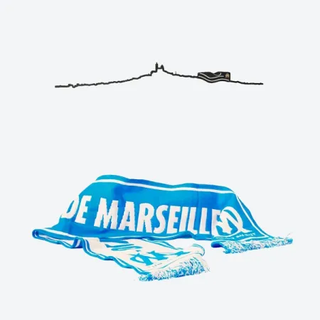 Skyline - Marseille x Olympique de Marseille - Noir- (50cm) - The Line - Nouveau logo OM 2026
