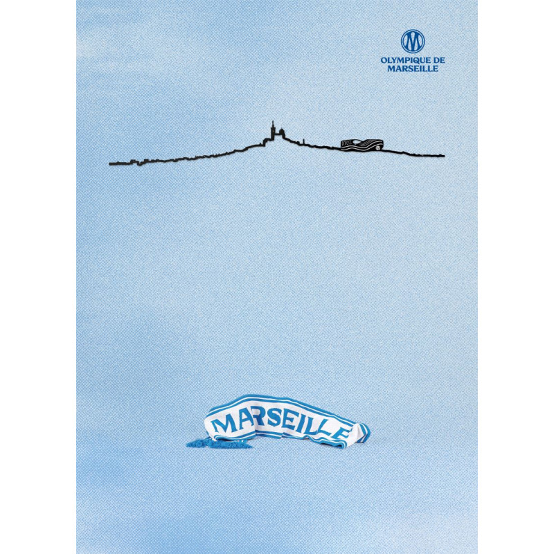 Skyline - Marseille x Olympique de Marseille - Noir - (125cm) - The Line - Nouveau logo OM 2026